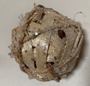 Rattan Kugel natur, mit Glitter